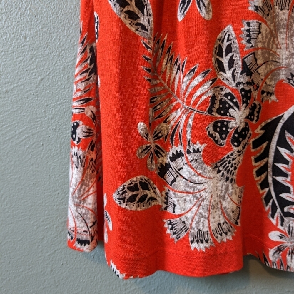 Joe Fresh Red Floral Midi Dress Size M - Picture 3 of 7